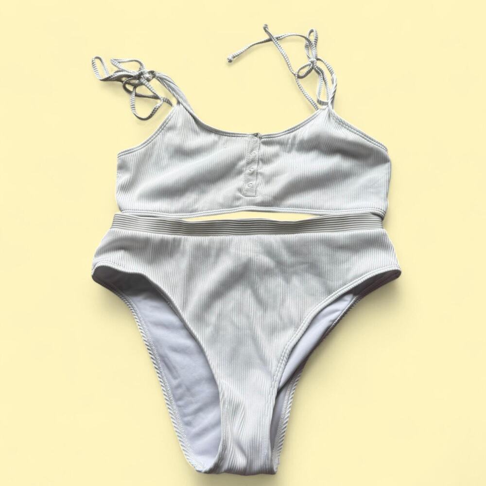 South beach swim white bikini size 14